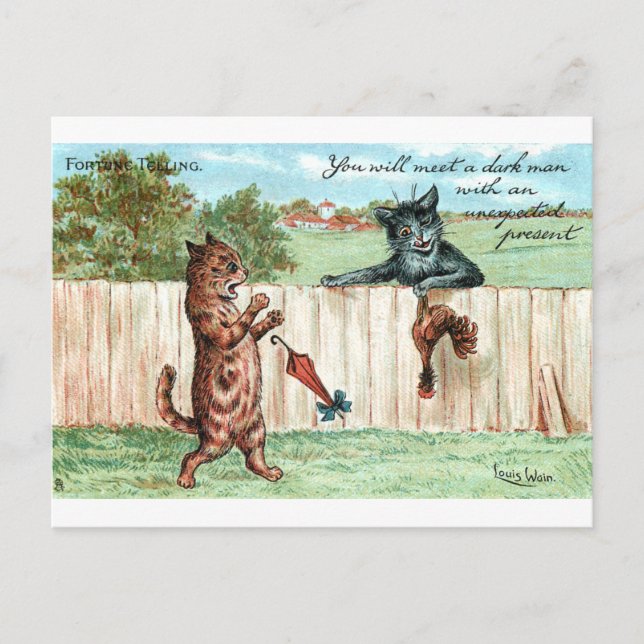 Carte Postale Fortune Telling Inattendu Gig de Louis Wain (Devant)