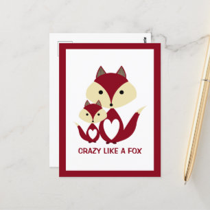 Carte Postale Fou comme un renard, Red Fox Burlap