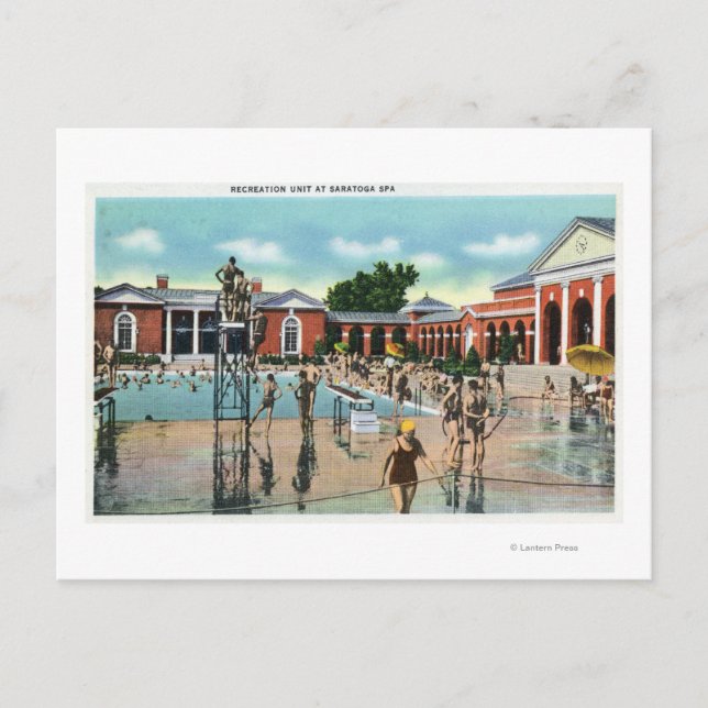 Carte Postale Foule à la piscine Spa de Saratoga (Devant)
