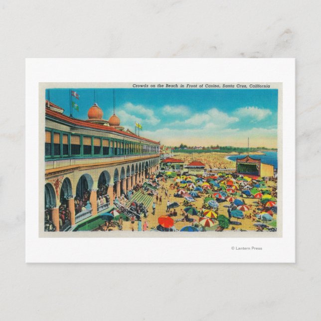 Carte Postale Foule sur la plage devant le Casino (Devant)