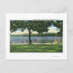 Carte Postale Foules à la plage et au parc sur Chautauqua