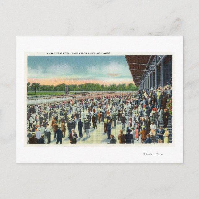 Carte Postale Foules à Saratoga Race Track & Clubhouse (Devant)