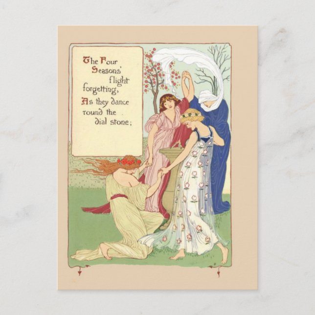 Carte postale Four Seasons vintage (Devant)