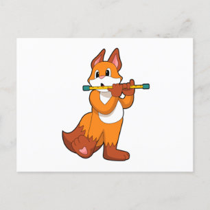 Carte Postale Fox à la musique avec Flute.PNG