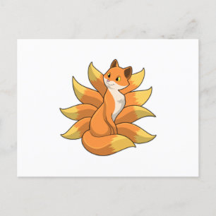 Carte Postale Fox avec 9 queues Fox