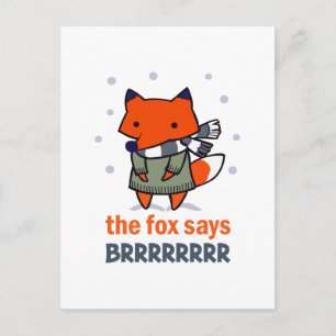 CARTE POSTALE FOX DIT BRRRRR