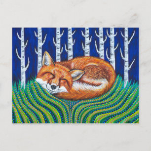 Carte Postale Fox dormant
