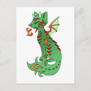 Carte Postale Fox Dragon