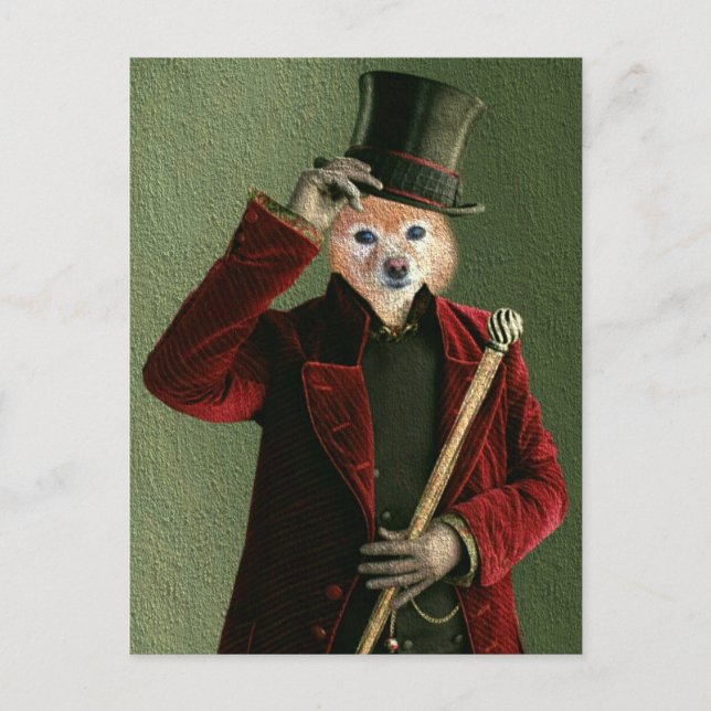 Carte Postale Fox Est Un Homme Dans Un Chapeau Haut" (Devant)