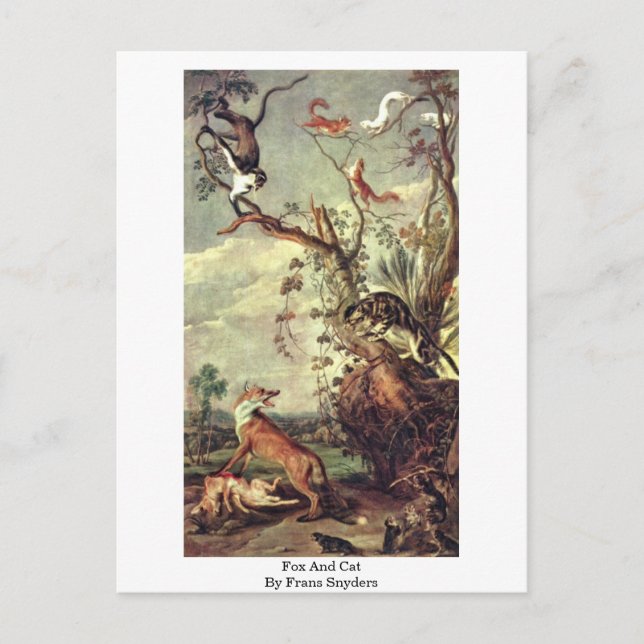 Carte Postale Fox Et Chat De Frans Snyders (Devant)