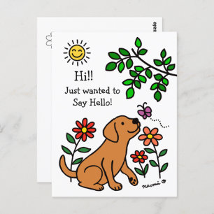 Carte Postale Fox Red Labrador et Green Hi
