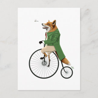 Carte Postale Fox sur vélo