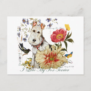 Carte Postale Fox Terrier Garden