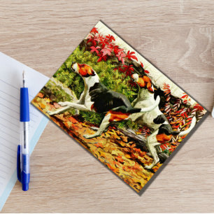 Carte Postale Foxhounds (anglais et américain) en bois d'automne