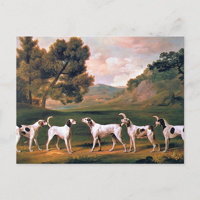 Carte Postale Foxhounds in a Landcape par George Stubbs (Devant)