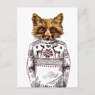 Carte Postale Foxy habillé Fox
