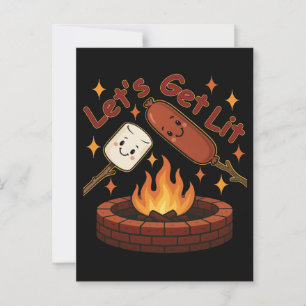 Carte Postale Foyer Let’s Get Lit – Mignon marshmallow et hot do
