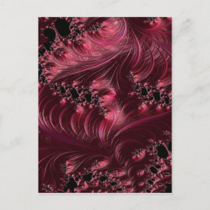 Carte Postale Fractale rouge profond
