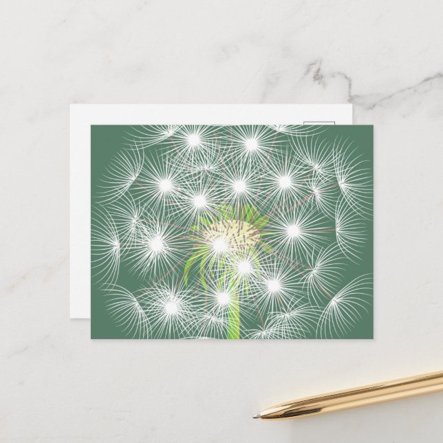 Carte postale Fractée Dandelion (Devant/Arrière en situation)