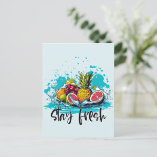 Carte Postale Fraîcheur - Été - Aquarelle Fruits tropicaux