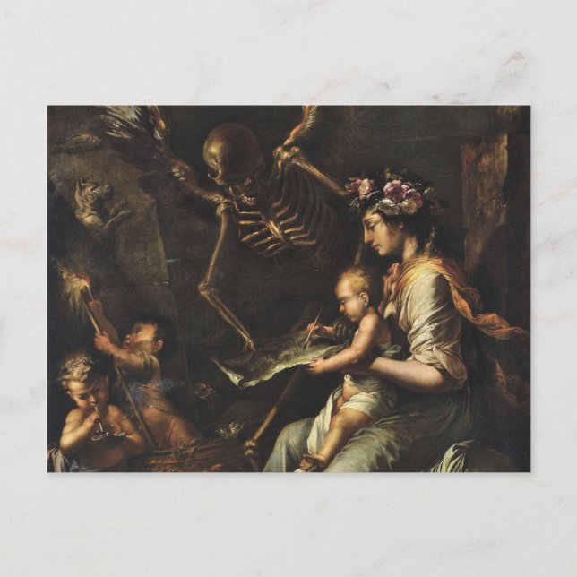 Carte Postale Frailty humaine - Salvator Rosa 1656 (Devant)