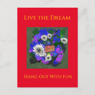 Carte Postale Frais Couleur Vif Amusant Heureux