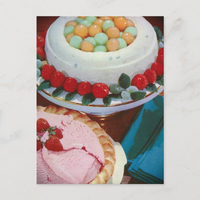 Carte Postale fraise et menthe (Devant)