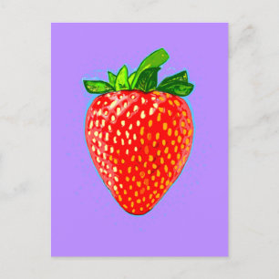Carte Postale Fraise juteuse en style pop art