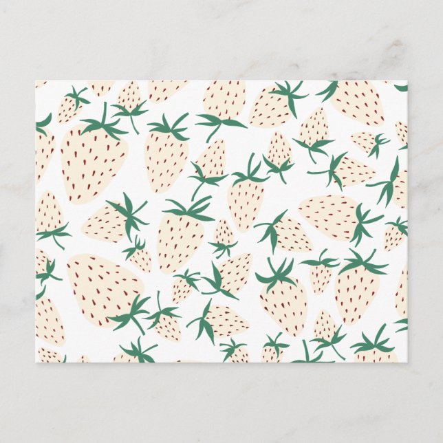 Carte Postale Fraises blanches exotiques Aimer Romance Amitié (Devant)