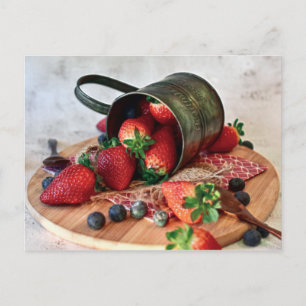 Carte Postale Fraises Blueberries Fruits et sucreries