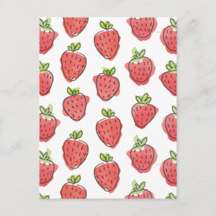 Carte Postale Fraises d'aquarelle