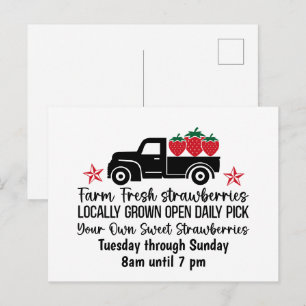 Carte Postale Fraises fraîches de la ferme fruit personnalisable