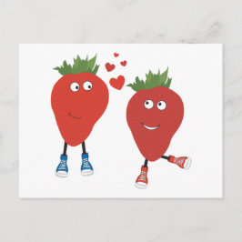 Carte Postale Fraises Mignonnes En Amour