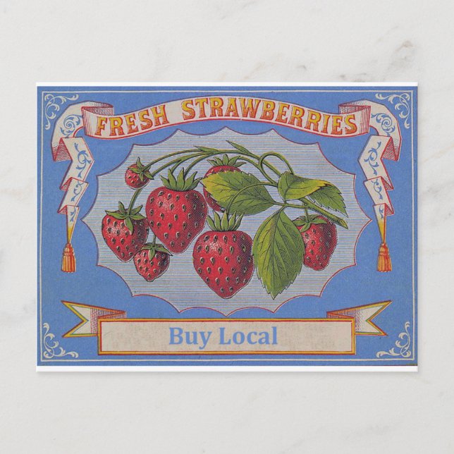 Carte Postale fraises vintages (Devant)