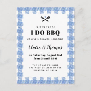 Carte Postale Français Bleu Pique-Nique Tissu Plaid I Do BBQ Inv
