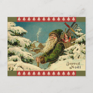 Carte postale française Père Noël vintage
