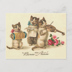 Carte postale française vintage de nouvelle année