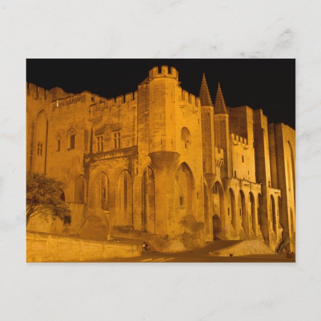 Carte Postale France, Avignon, Provence, Palais papal à la nuit  (Devant)