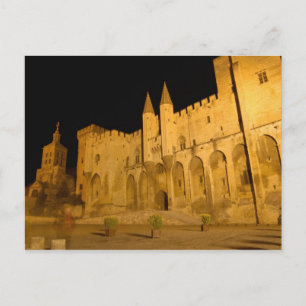 Carte Postale France, Avignon, Provence, Palais papal la nuit