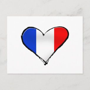 Carte Postale France Je Taime drapeau de France I heart France c