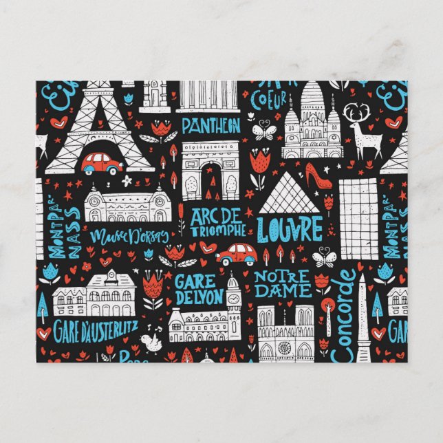 Carte Postale France | Motif de symboles (Devant)