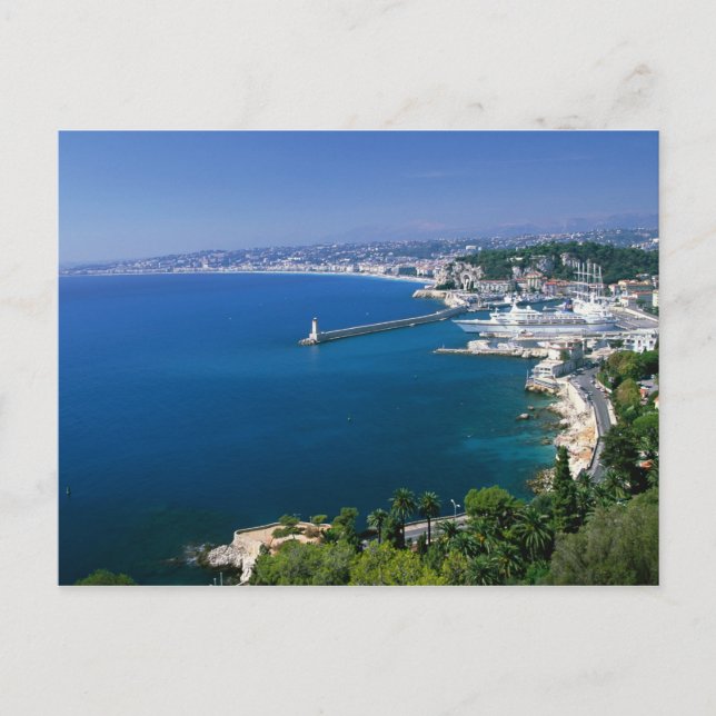 Carte Postale France, Nice, vue aérienne du port (Devant)
