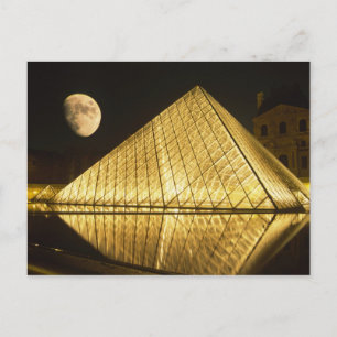 Carte Postale France, Paris, Le Musée du Louvre, Nuit