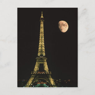 Carte Postale France, Paris. Tour Eiffel la nuit avec