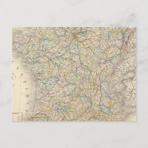 Carte Postale France physique, politique