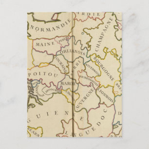Carte Postale France, provinces et limites