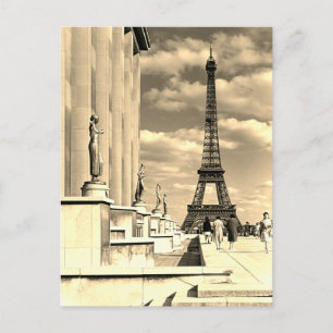Carte Postale France vintage Paris tour Eiffel palais de Chaillo