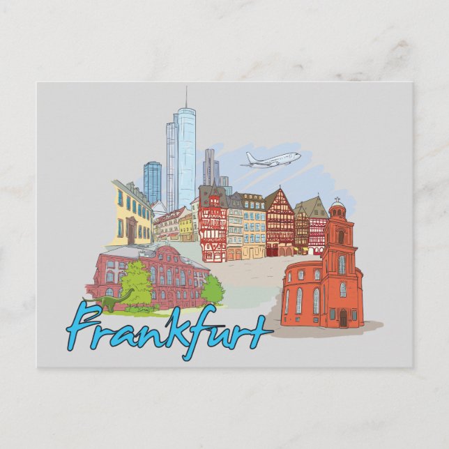 Carte Postale Francfort, Allemagne Célèbre ville (Devant)