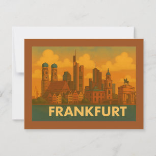 Carte Postale Francfort Allemagne Ville Art