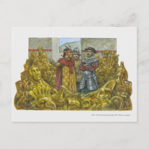 Carte Postale Francisco Pizarro à côté de l'empereur Inca Atahua
